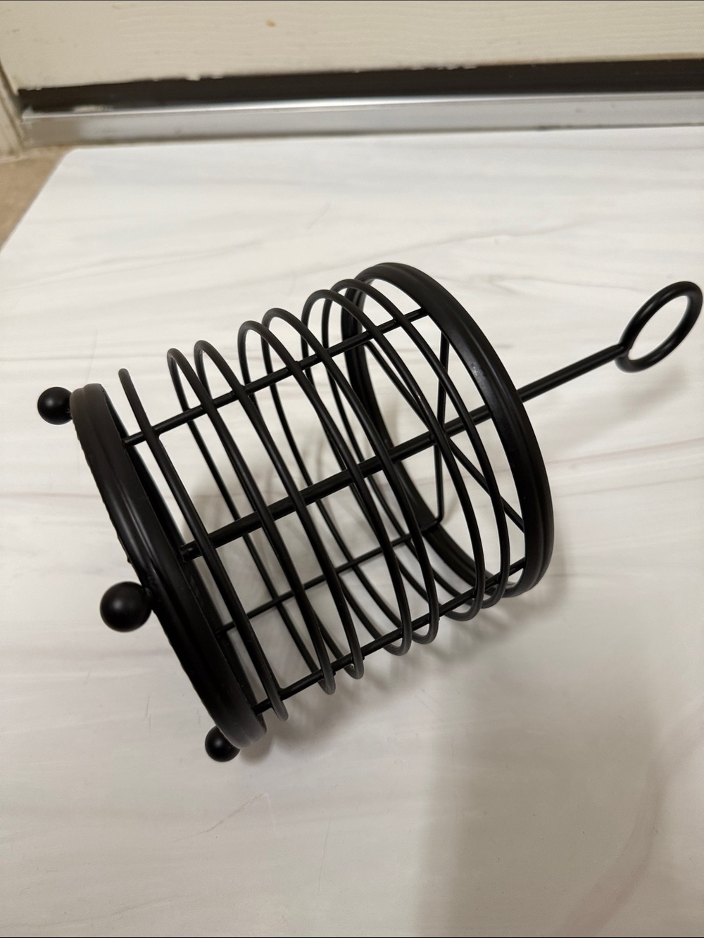 New Black Metal Spiral Napkin spoons Holder